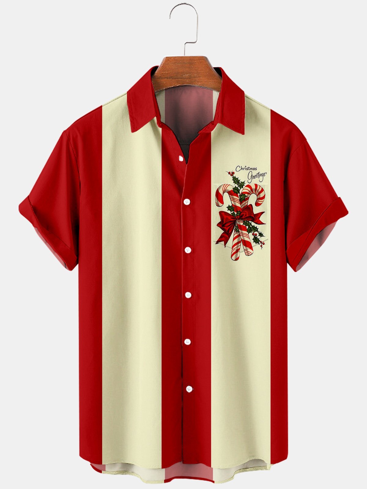 Christmas Greetings Candy Cane - Hawaiian Shirt