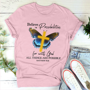 Jesuspirit | Scripture Gifts For Christian People | With God All Things Are Possible | Matthew 19:26 | Unisex T-shirt 2DTHN668