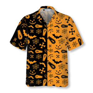 Halloween Black And Yellow Colors Party - Hawaiian Shirt