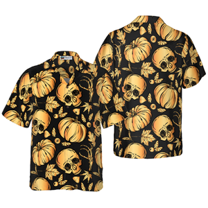 Pumpkin & Skull Halloween - Hawaiian Shirt