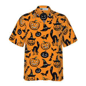 Halloween Pumpkin Orange Pattern - Hawaiian Shirt