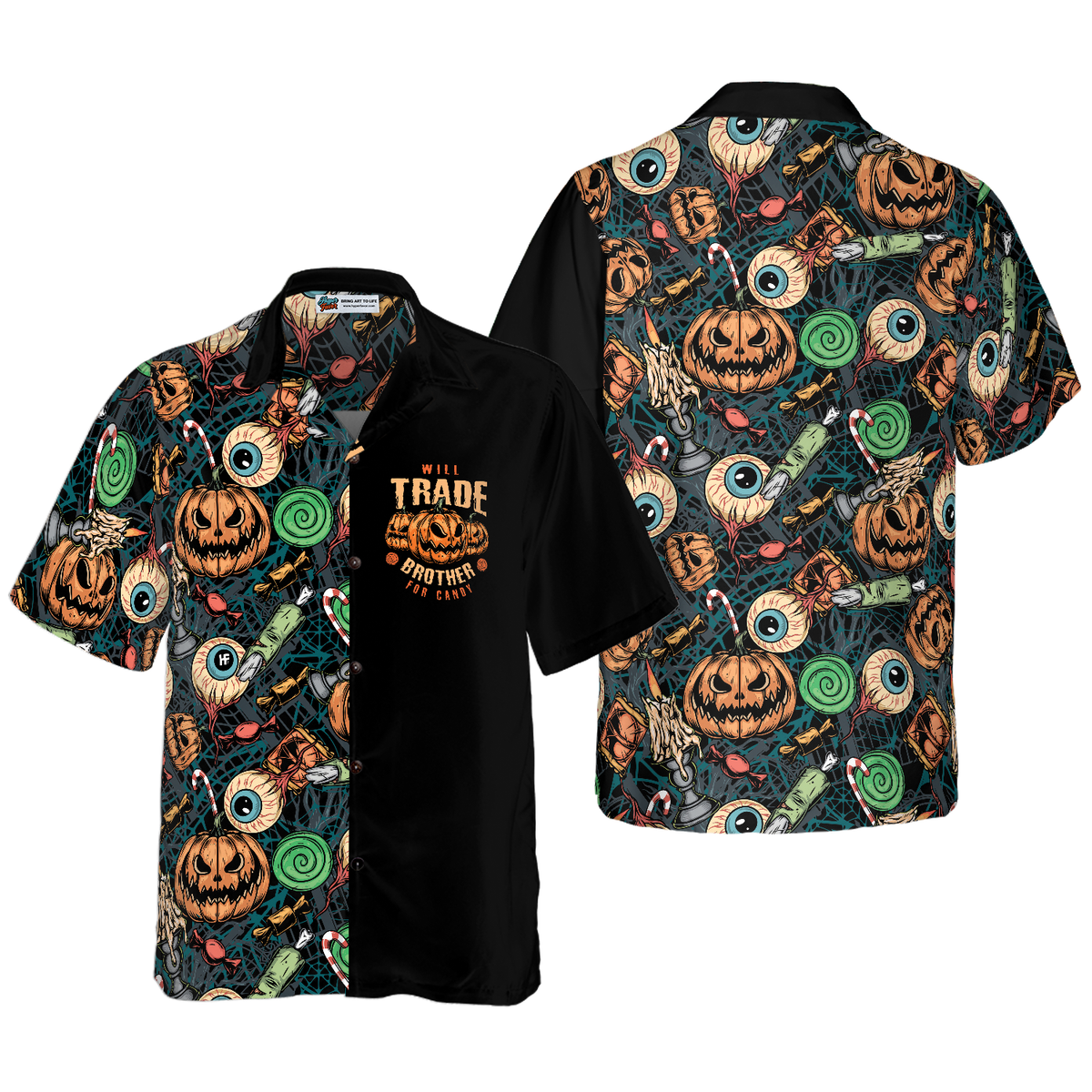 Vintage Halloween Scary Pumpkin - Hawaiian Shirt