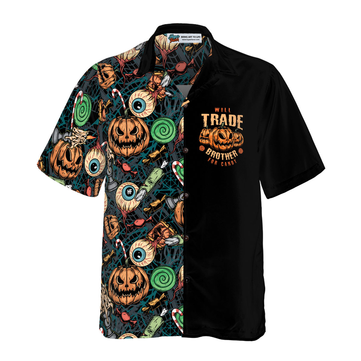 Vintage Halloween Scary Pumpkin - Hawaiian Shirt