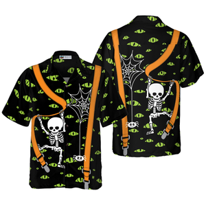 Halloween Skeleton And Monster Eyes - Hawaiian Shirt