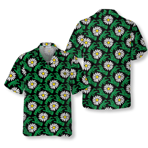 Halloween Frankenstein's Monster And Daisies - Hawaiian Shirt