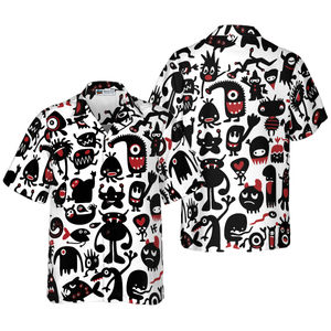 Black Monsters Halloween - For Men And Women - Hawaiian Shirt