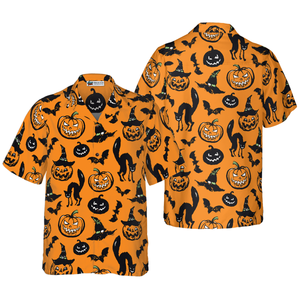 Halloween Pumpkin Orange Pattern - Hawaiian Shirt