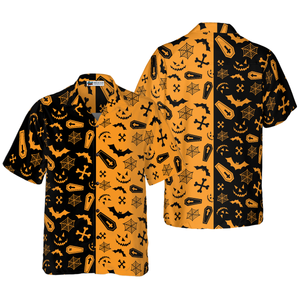 Halloween Black And Yellow Colors Party - Hawaiian Shirt