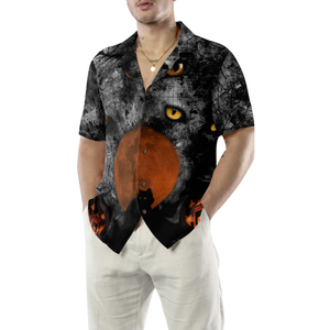 Black Cat Halloween - For Men And Women - Hawaiian Shirt