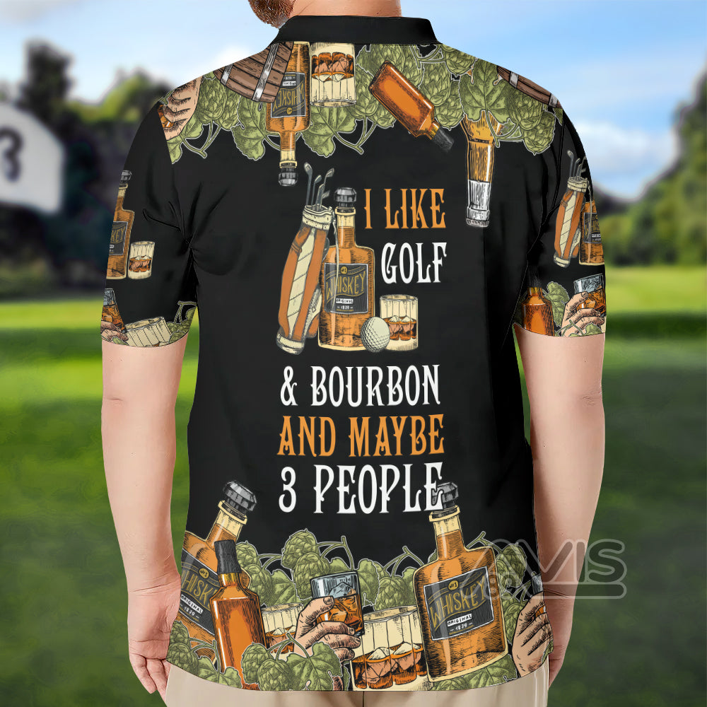 Avis89 Like Golf And Bourbon Drinking Golfing - Men Polo Shirt