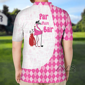 Avis89 Par Then Bar Pink Flamingo - Personalized Men Polo Shirt