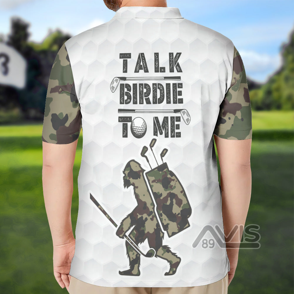 Avis89 Custom Name Golf Talk Birdie To Me Bigfoot - Personalized Men Polo Shirt