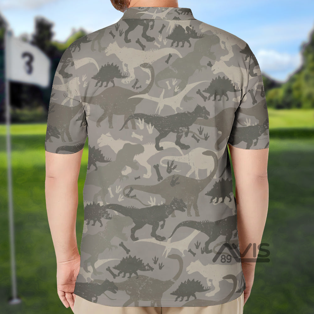 Avis89 Dinosaur Bone Camo - Gift For Golf Lovers - Men Polo Shirt