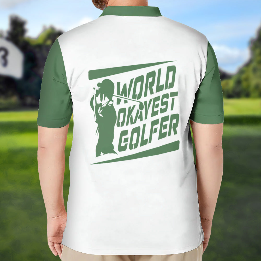 World Okeyest Golfer Green White - Gift For Golf Lovers - Men Polo