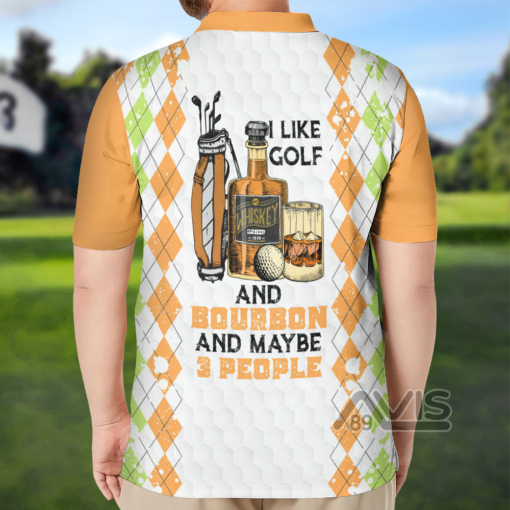 Avis89 I Like Golf And Bourbon Retro Vintage - Personalized Men Polo Shirt