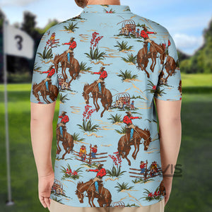 Avis89 Derby Day Horse Racing Cowboy Kentucky - Men Polo Shirt