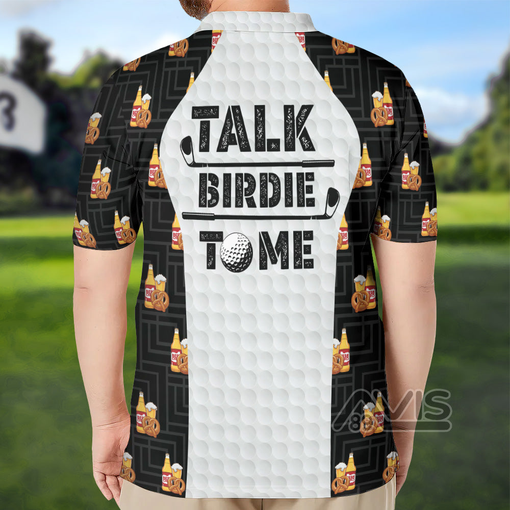 Avis89 Talk Birdie To Me Oktoberfest Beer Pretzel Golf - Personalized Men Polo Shirt