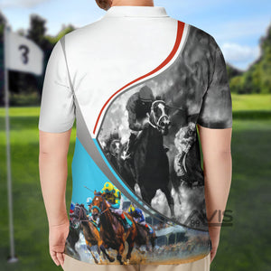 Avis89 Horse Racing Sport Racers - Personalized Men Polo Shirt