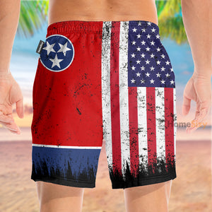 Tennessee x American Flag - Beach Shorts