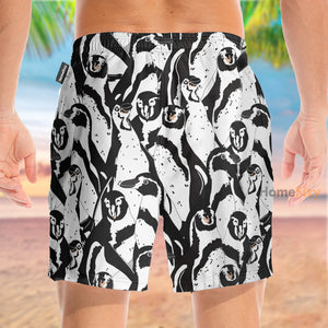 Black And White Penguin - Beach Shorts