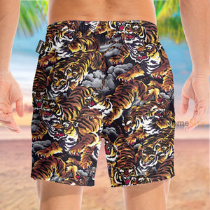 One Hundred Tigers Japanese Style - Beach Shorts