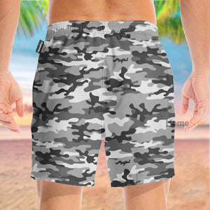 Grey Camouflage Pattern - Beach Shorts