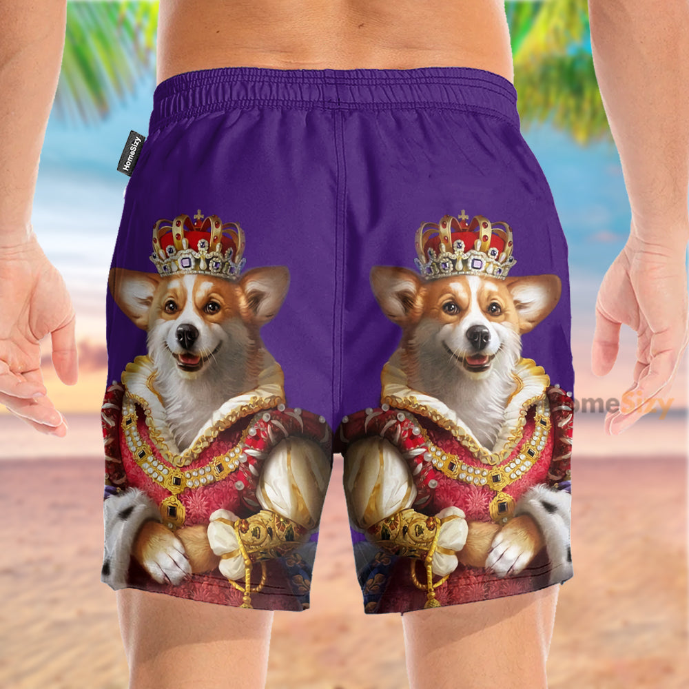 Elizabeth Corgi Funny - Beach Shorts