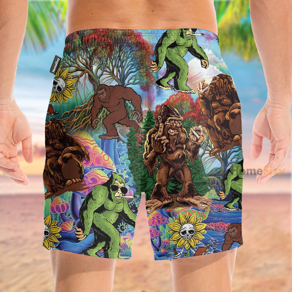 Mystery Bigfoot Tropical - Beach Shorts