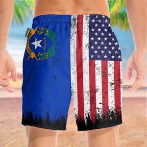 Nevada x American Flag - Beach Shorts