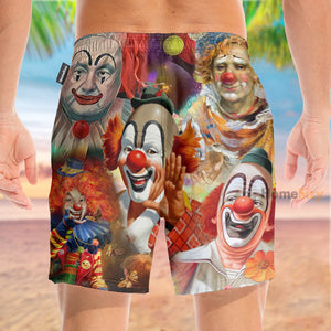 Funny Clowns In The Circus - Beach Shorts