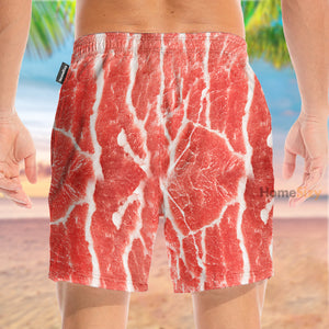 Funny Pork Meat Cosplay Costume - Beach Shorts