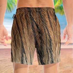 Tiger Fur Strip Pattern - Beach Shorts