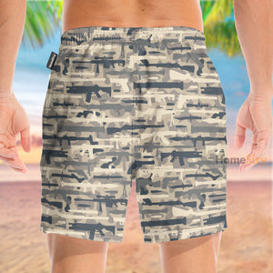 Gun Camouflage Pattern - Beach Shorts