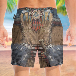 Native American Feathers Costume Cosplay - Beach Shorts