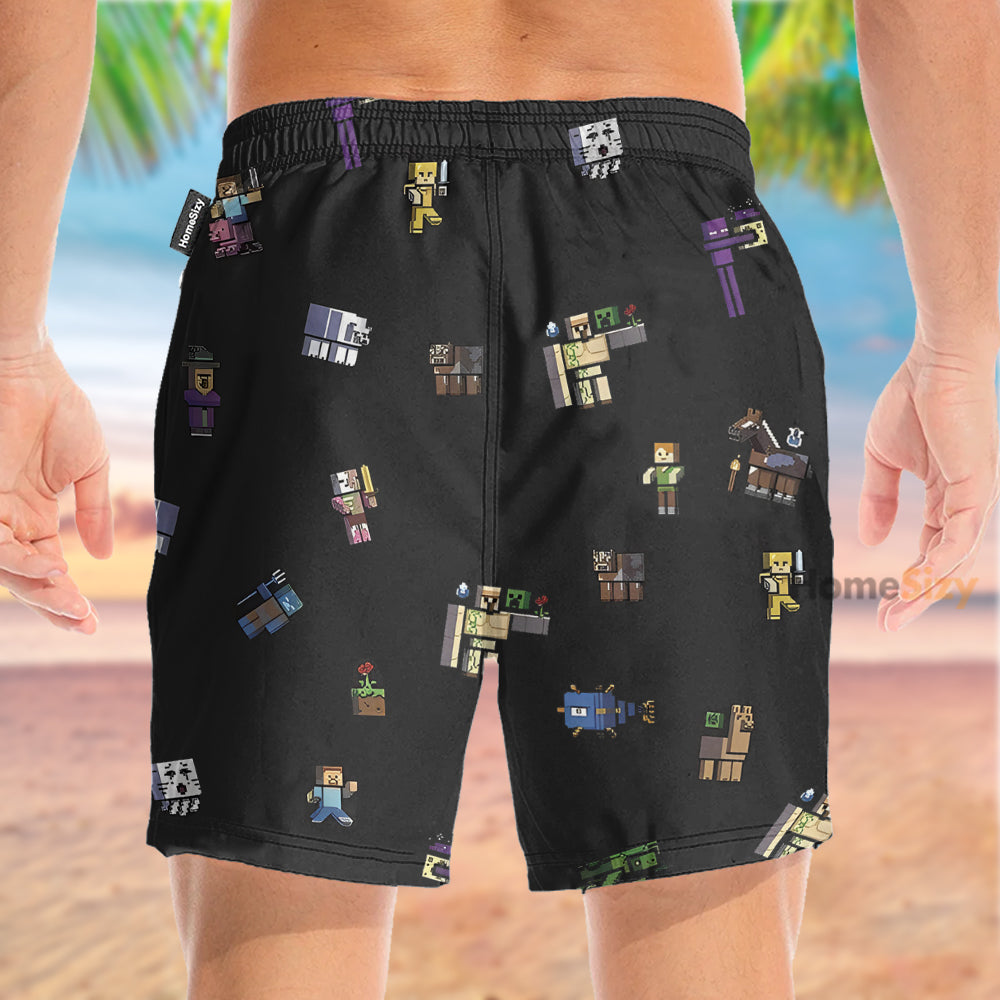 Minecraft Characters Cosplay Costume - Beach Shorts