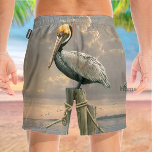 Pelican Painting Tropical - Beach Shorts