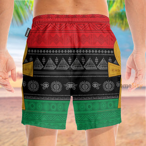 Pan Africa Ankh Cross Patch - Beach Shorts