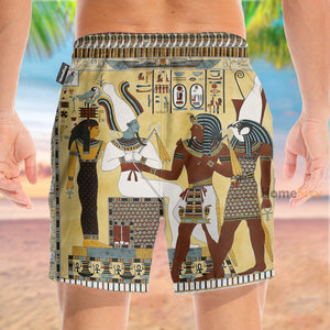 Ancient Egypt Pattern - Beach Shorts