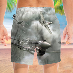 The Flying Tigers Shark Aircraft - Beach Shorts