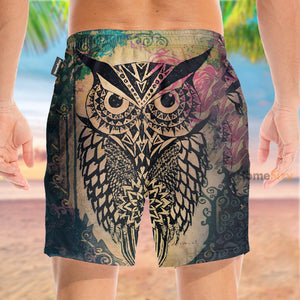 Mandala Owls - Beach Shorts