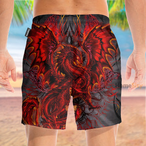 Powerful Red Dragon - Beach Shorts