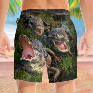 The Crocodile Cannot Turn Its Head - Beach Shorts