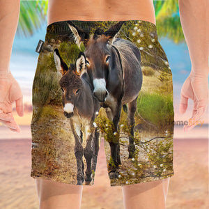 Cute Donkey Funny - Beach Shorts