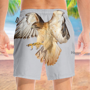 Red Tail Hawk Tropical - Beach Shorts