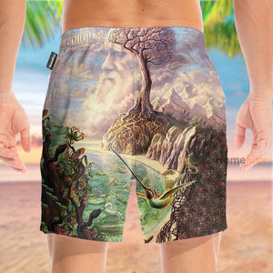 Burning Man Pink Tree - Beach Shorts