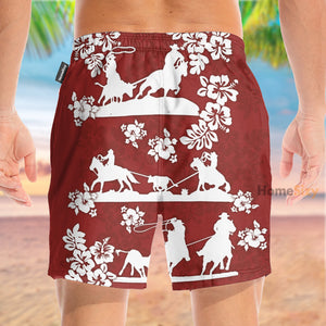 Red Team Roping Tropical - Beach Shorts