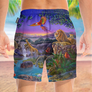 African Wildlife Tropical - Beach Shorts