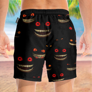 Eerie Eyes Black - Beach Shorts