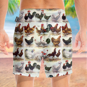 Chicken Funny Farm Animal - Beach Shorts