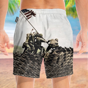 Iwo Jima Marines World War II - Beach Shorts